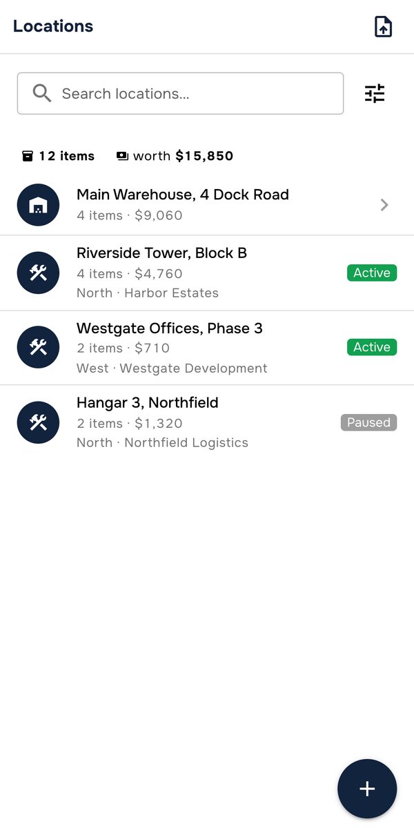 Jobsite list on the phone