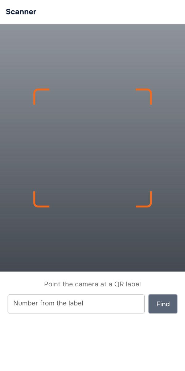 QR label scanner on the phone